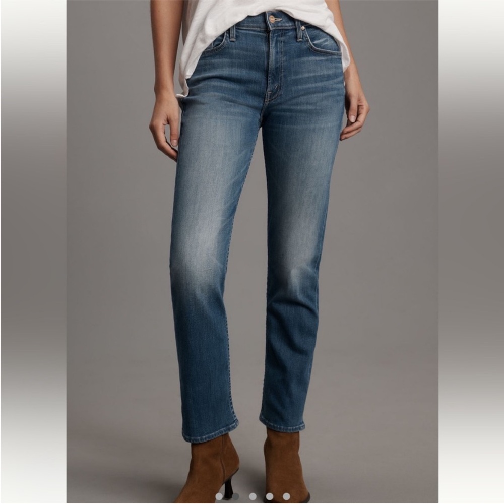SEND OFFERS MOTHER THE RIDER MID RISE STRAIGHT LEG ANKLE JEANS SIZE 26 NWT